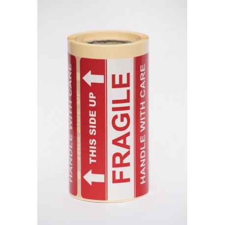 Etykiety Naklejki Transportowe "This Side Up FRAGILE Handle With Care" 100 szt.