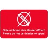 Etykiety Bitte nicht mit dem Messer 500 szt.
