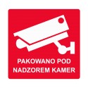 Etykiety Naklejki Transportowe PAKOWANO POD NADZOREM KAMER 500 szt